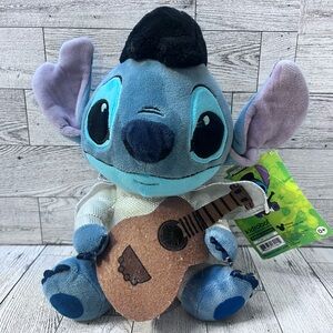 Disney Stitch Plush Toy with Guitar - Blue and Black